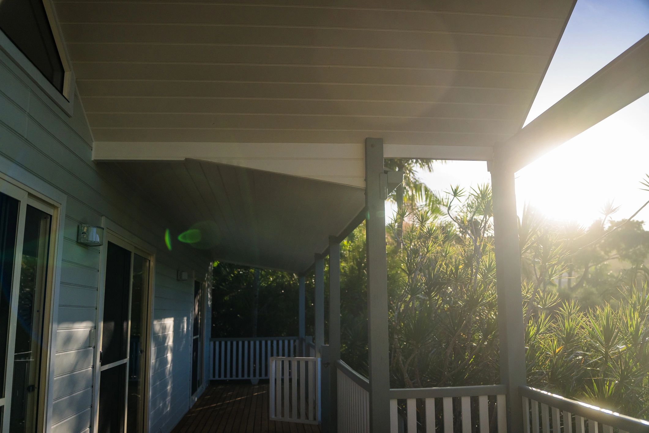 Residential exterior showing painted architectural surfaces