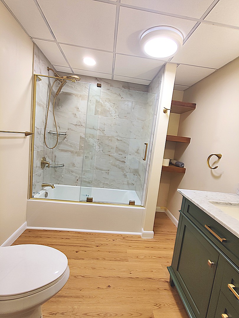 Basement conversion with finished utility area